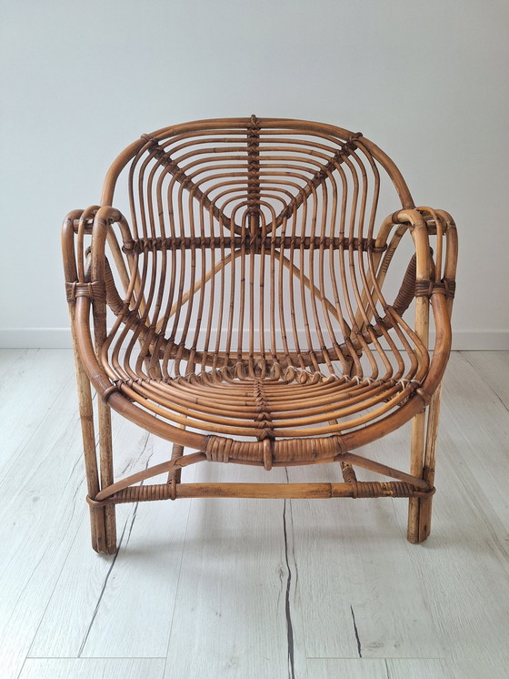 Image 1 of Vintage Wicker Basket Armchair