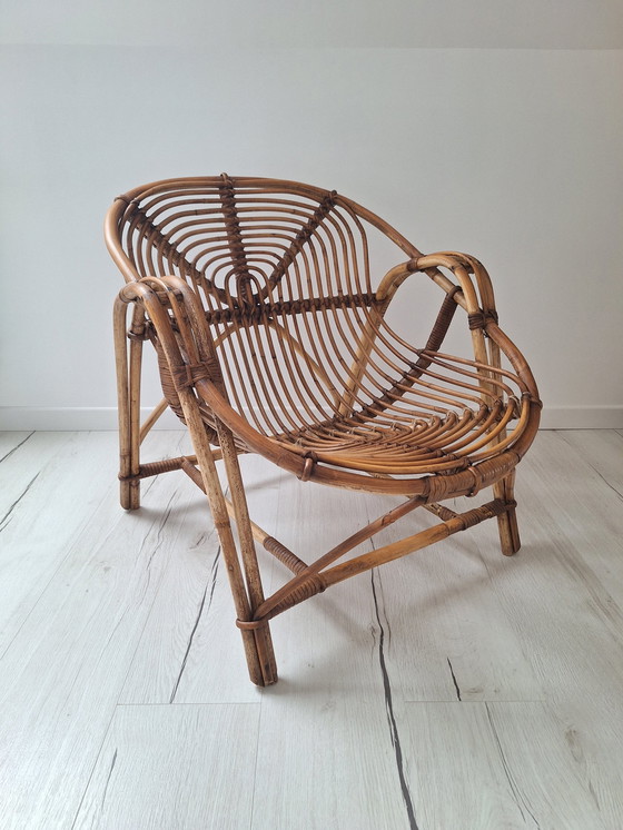 Image 1 of Vintage Wicker Basket Armchair