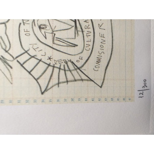 Litografía vintage "Retrato de Henry Geldzahler" de Basquiat, 2010