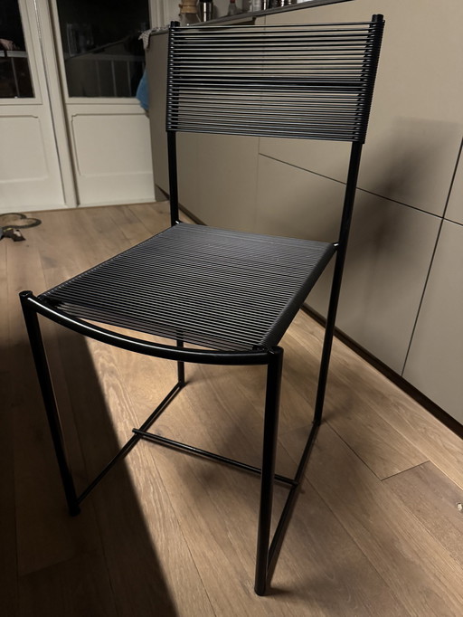 2 X Giandomenico Belotti Spaghetti Chairs Black For Alias