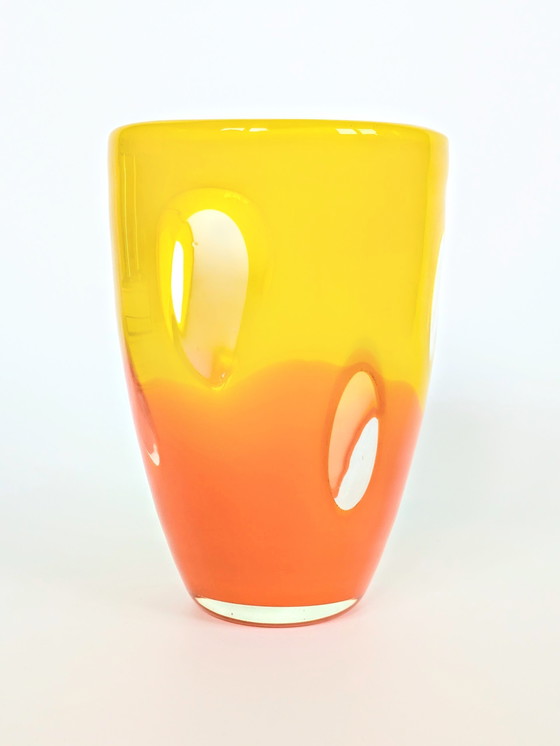 Image 1 of Vaso in vetro vintage | Portacandele votivo soffiato a mano | Germania dell'era spaziale