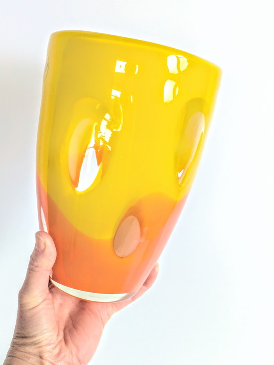 Image 1 of Vaso in vetro vintage | Portacandele votivo soffiato a mano | Germania dell'era spaziale