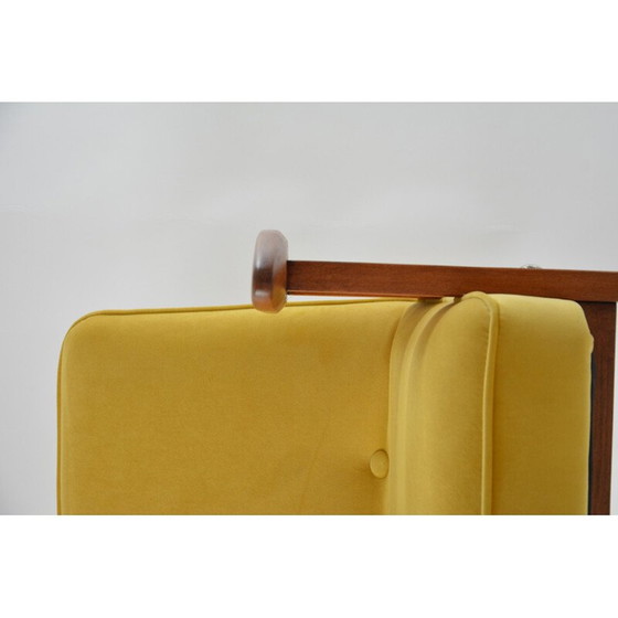 Image 1 of Vintage armchair 366 signed J.Chierowski in yellow color with birds