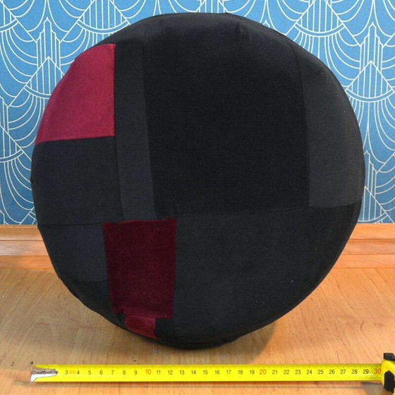 Image 1 of Vintage Scandinavian patchwork pouf, 1990s