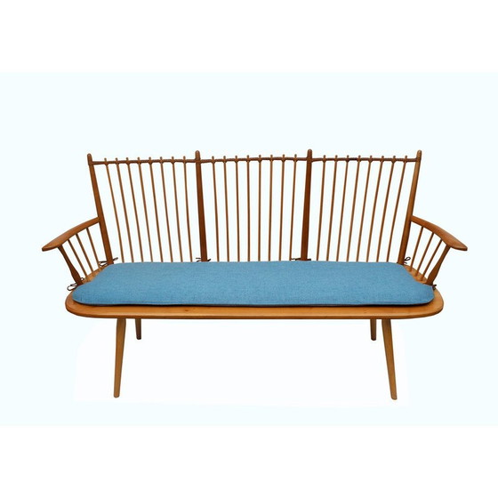 Image 1 of Vintage solid cherry wood bench by Albert Haberer for Fleiner, Germany 1950