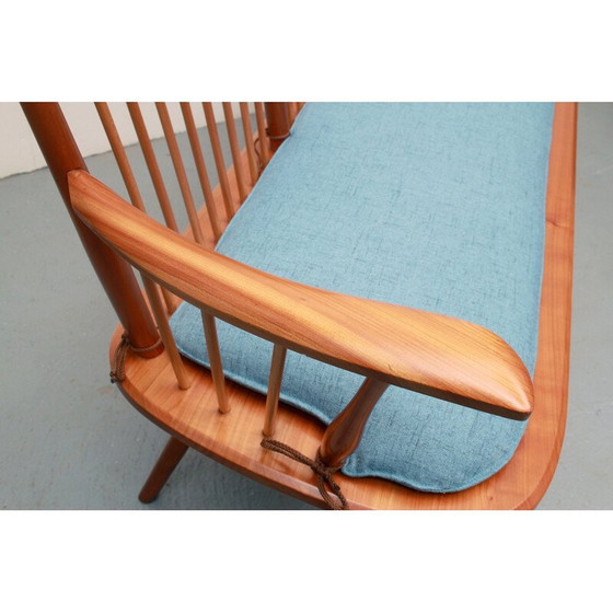 Image 1 of Vintage solid cherry wood bench by Albert Haberer for Fleiner, Germany 1950