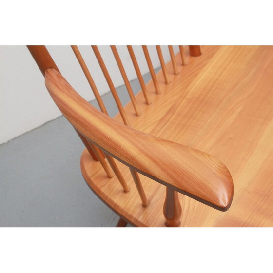 Image 1 of Vintage solid cherry wood bench by Albert Haberer for Fleiner, Germany 1950