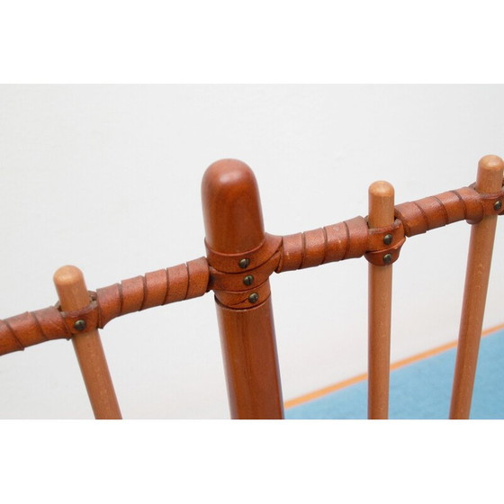 Image 1 of Vintage solid cherry wood bench by Albert Haberer for Fleiner, Germany 1950