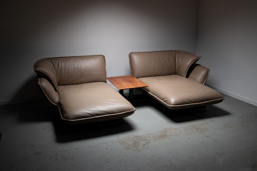 Beam sofa system with Walnut Beam coffee table Designed by Patricia Urquiola For Cassina