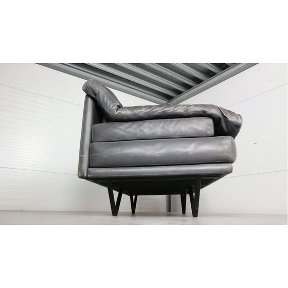 Image 1 of Mid-century blue leather 2-seater sofa "Cornelius" for Durlet, Belgium 1980s