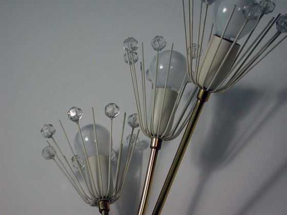 Image 1 of Emil Stejnar for Nikoll Vienna Wall Lamp Crystal Blossoms Flowers, 1950s