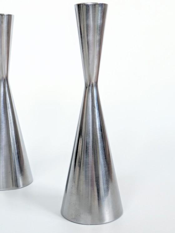 Image 1 of 2 X Candlesticks | 1990'S Erika Pekkari For Ikea | Aluminium