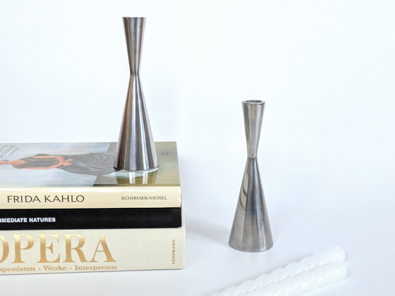 Image 1 of 2 X Candlesticks | 1990'S Erika Pekkari For Ikea | Aluminium