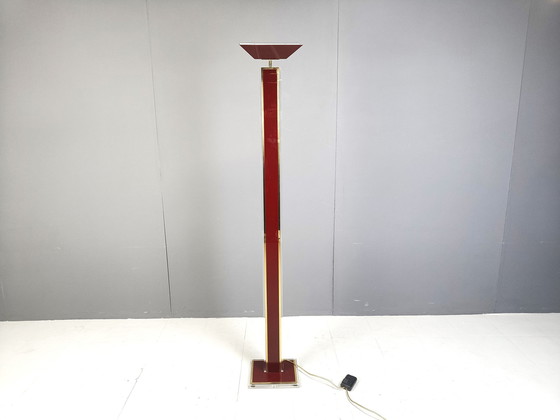 Image 1 of Vintage Brass And Lucite Floor Lamp, 1970S