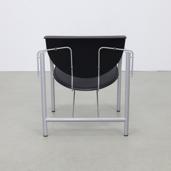 Image 1 of 2x Postmodern Lounge Chair “Kokatu” in Leather by M.A. Ciganda for Akaba, 1980s