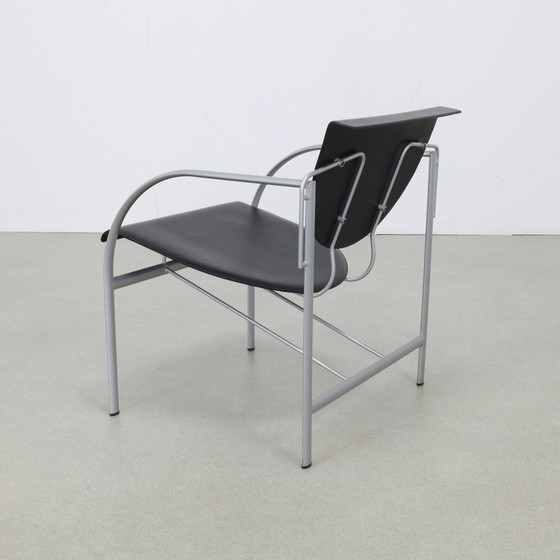 Image 1 of 2x Postmodern Lounge Chair “Kokatu” in Leather by M.A. Ciganda for Akaba, 1980s