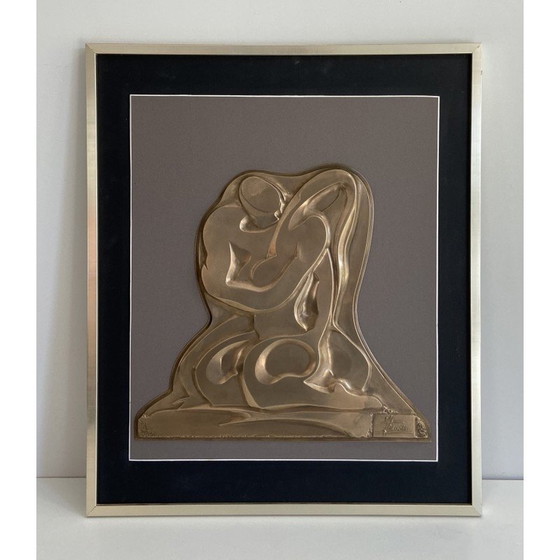 Image 1 of Vintage painting representing a brass sculpture, 1970