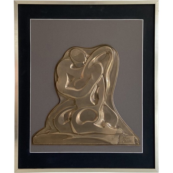 Image 1 of Vintage painting representing a brass sculpture, 1970