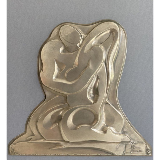 Image 1 of Vintage painting representing a brass sculpture, 1970