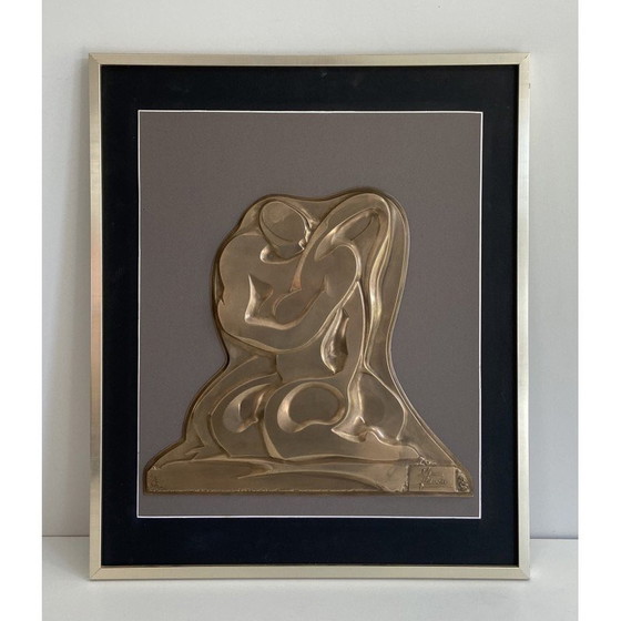 Image 1 of Vintage painting representing a brass sculpture, 1970