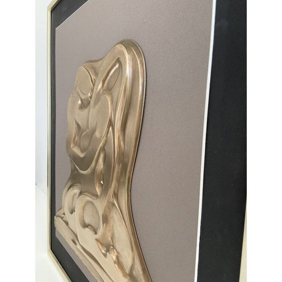Image 1 of Vintage painting representing a brass sculpture, 1970