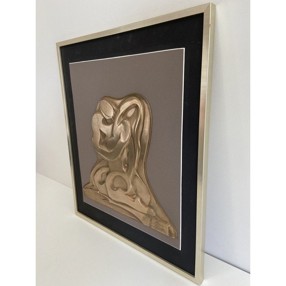 Image 1 of Vintage painting representing a brass sculpture, 1970