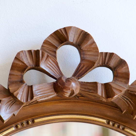 Image 1 of Large Hand Carved Wood Mirror