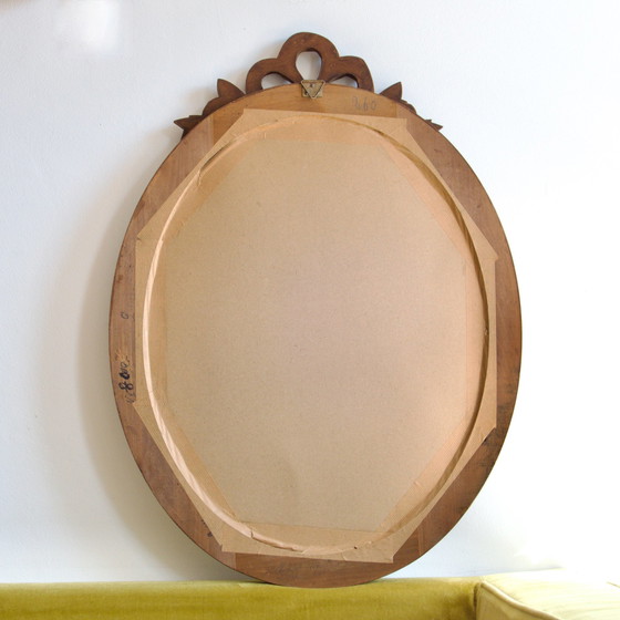 Image 1 of Large Hand Carved Wood Mirror