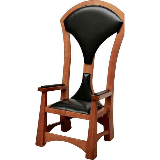 Vintage oak armchair, France 1980