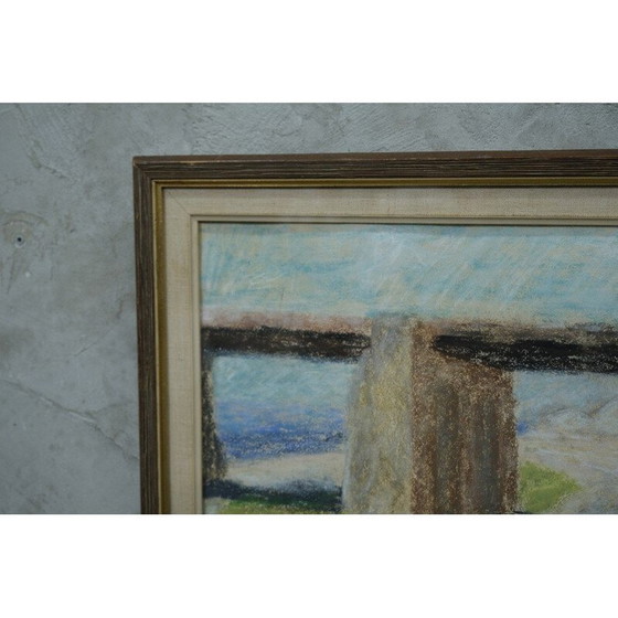 Image 1 of Vintage pastel painting by Elvin Larsson, Sweden 1958