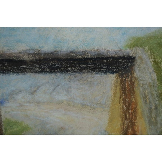 Image 1 of Vintage pastel painting by Elvin Larsson, Sweden 1958