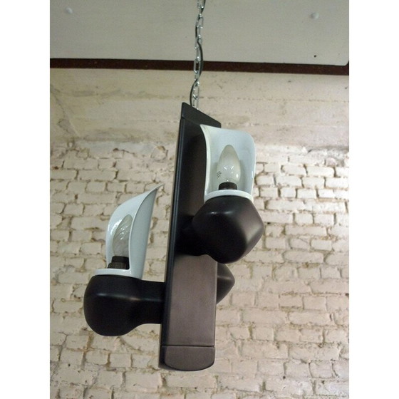 Image 1 of Lacquer and porcelain chandelier, 1970