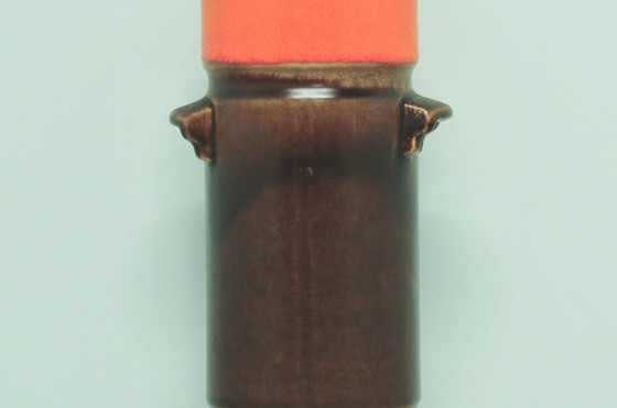 Image 1 of brown & orange top West Germany vase