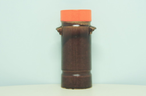 brown & orange top West Germany vase