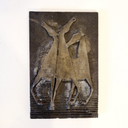 60'S Vintage Ceramic Wall Tile Horses Art