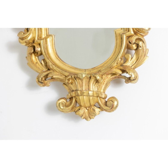 Image 1 of Vintage mirror in carved and gilded wood, 1950