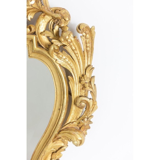 Image 1 of Vintage mirror in carved and gilded wood, 1950