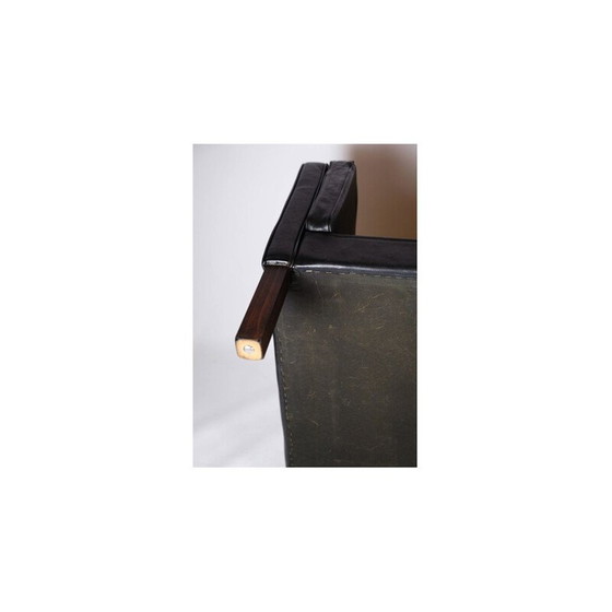 Image 1 of Vintage 2-seater sofa upholstered in black leather by Stouby Møbelfabrik