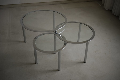 Chrome glass table set