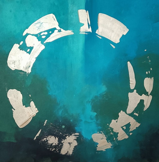 Artist Painting - Ugo Vistosi - Grande Reset Blu Verde