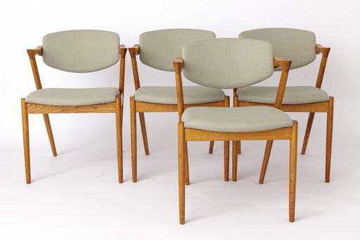 4 Kai Kristiansen Chairs - Model #42 - 1960S, For Schou Andersen Møbelfabrik