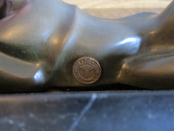 Image 1 of Bronze Resting Lioness,Artdeco