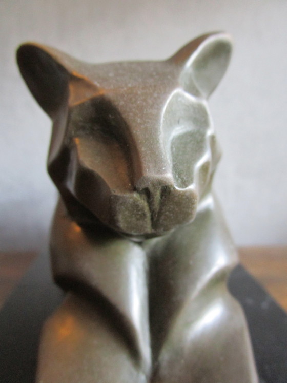 Image 1 of Bronze Resting Lioness,Artdeco