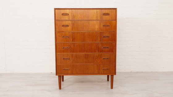 Image 1 of Vintage Danish teak chest of drawers | 6 drawers | 109 cm