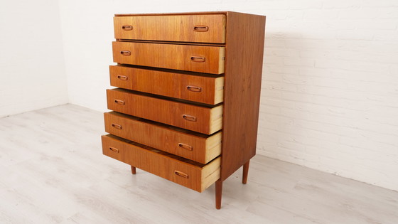 Image 1 of Vintage Danish teak chest of drawers | 6 drawers | 109 cm