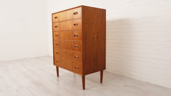 Image 1 of Vintage Danish teak chest of drawers | 6 drawers | 109 cm