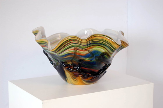 Image 1 of Vase en verre d'art Fazzoletto '80 | Italie