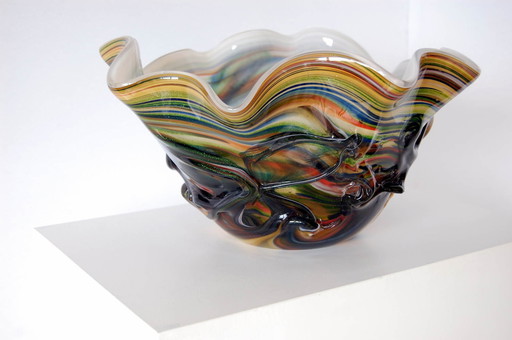 Vase en verre d'art Fazzoletto '80 | Italie