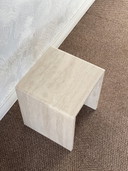 Travertine side table