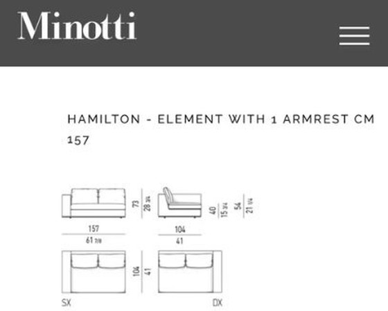 Image 1 of Minotti Hamilton Bench